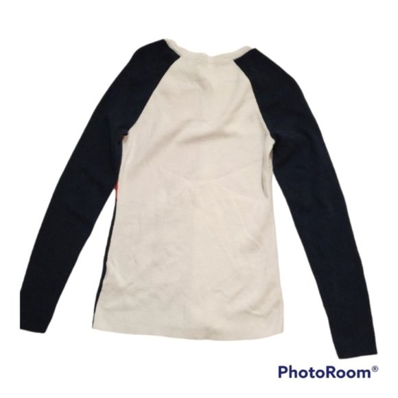 TOMMY Hilfiger colour block 100% cotton knit long sleeve crewneck pullover - Picture 4 of 6
